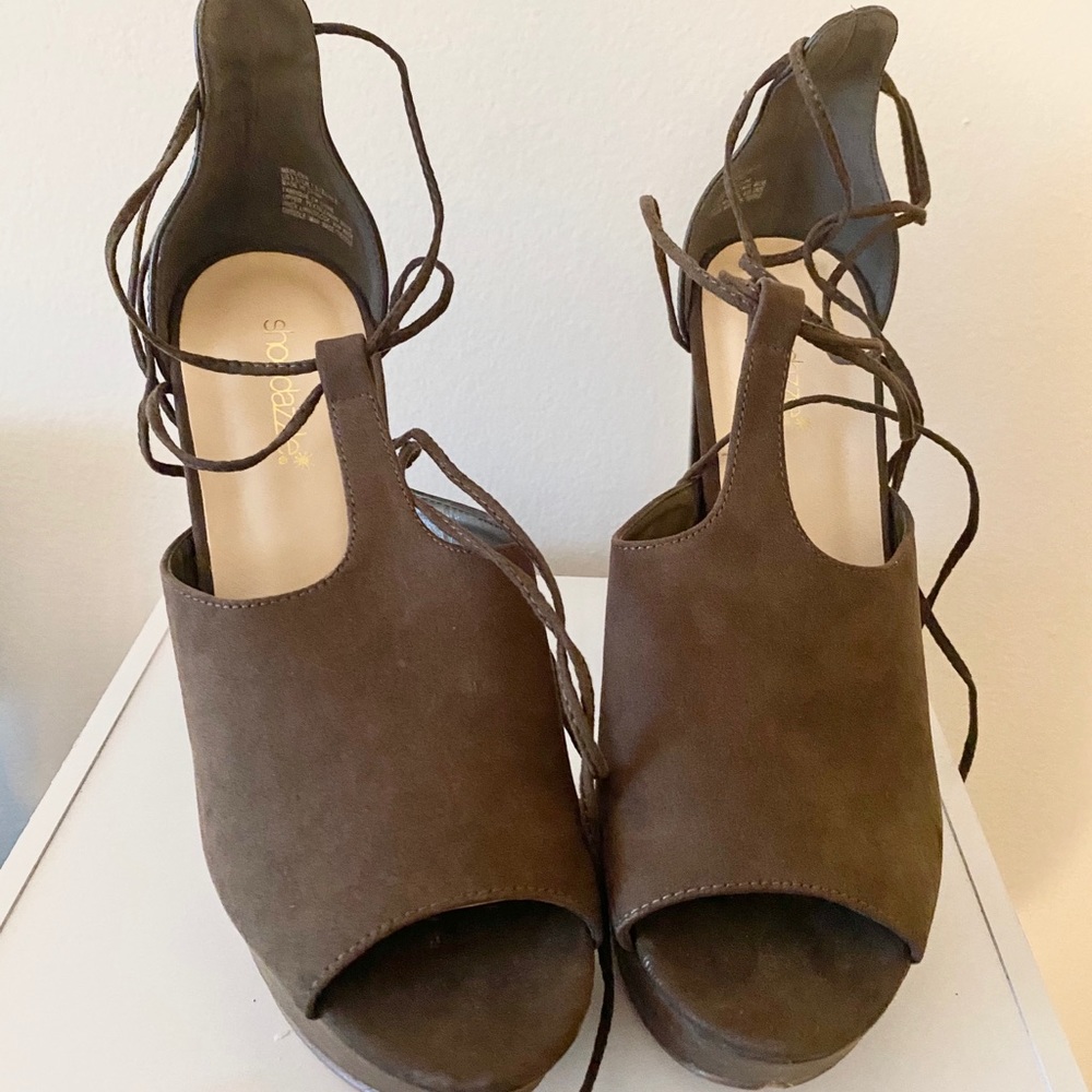 Olive green heels